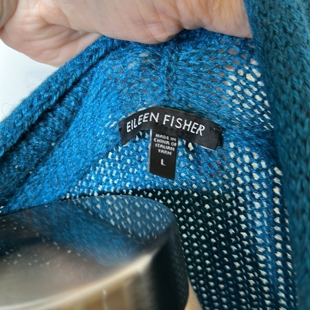 Eileen Fisher alpaca silk Blend Asymmetric cardigan - Picture 6 of 10